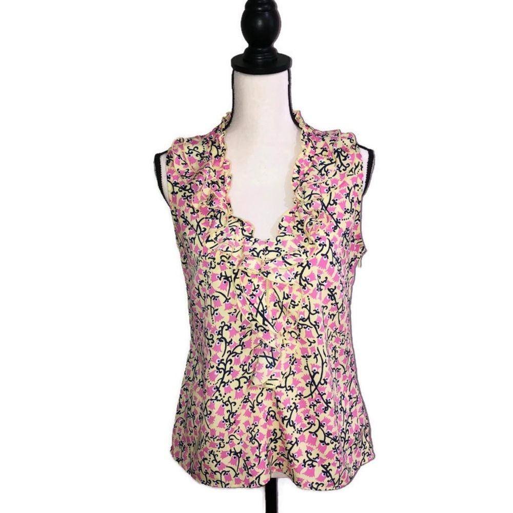 Lilly Pulitzer Ruffle Sleeveless Allison Blouse | Size Small